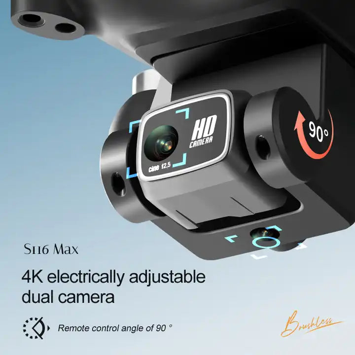 New S116 MAX RC Quadcopter Profissional Obstacle Avoidance Drone Dual Camera 4K Optical Flow Brushless Motor Dron Helicopter